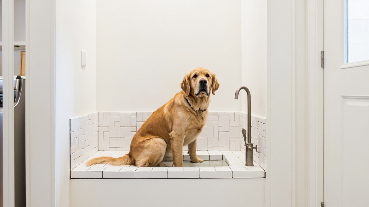 Planning the plumbing for a custom dog wash station in your Falcon Heights mudroom